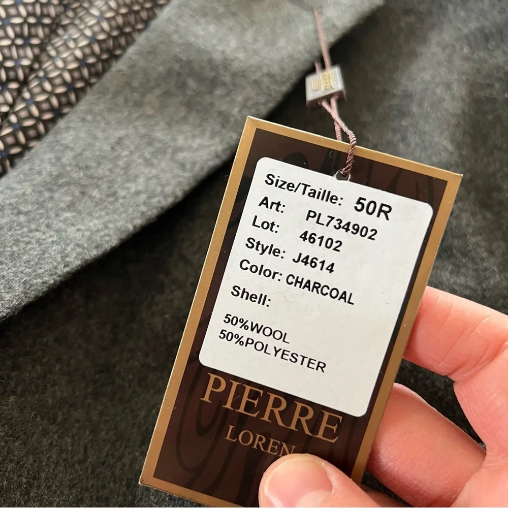 Men's Heather charcoal Button Wool-Blend Blazer